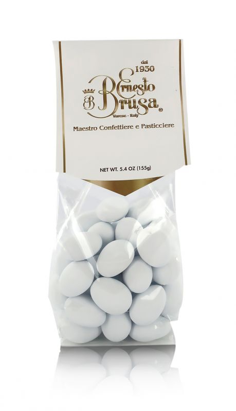confetti con mandorla tostata ricoperta di cioccolato al latte e scaglie di cocco, bianchi - linea 