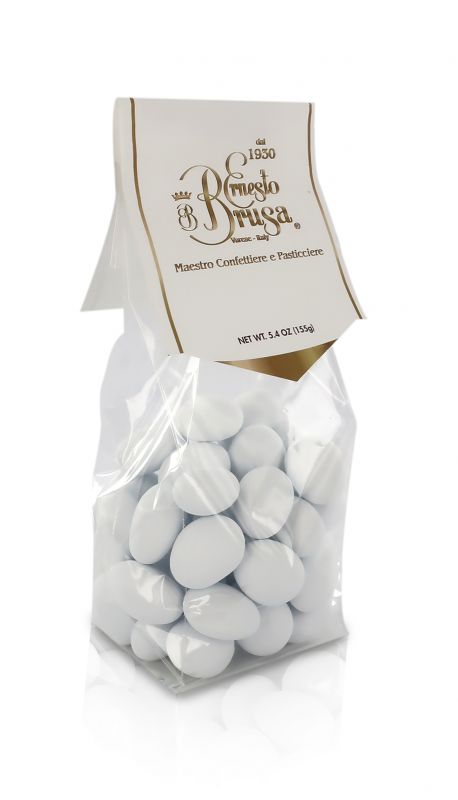 confetti con mandorla tostata ricoperta di cioccolato al latte e scaglie di cocco, bianchi - linea 