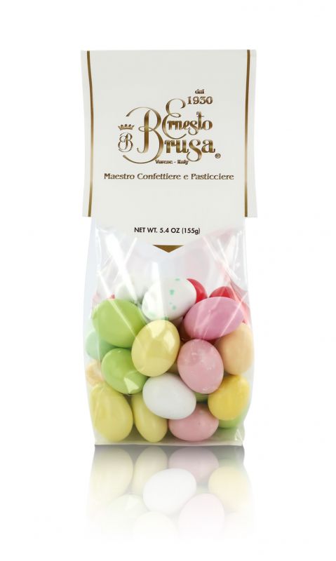 confetti con mandorla tostata ricoperta di cioccolato bianco ai gusti frutta assortiti, vari colori - linea 
