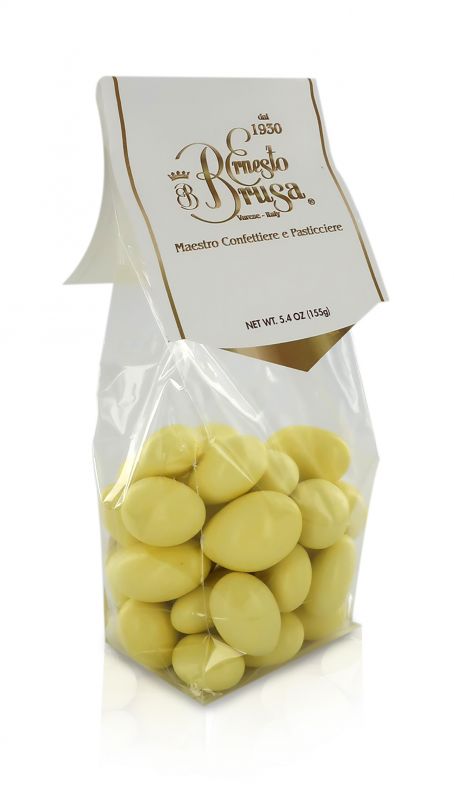 confetti con mandorla tostata ricoperta di cioccolato bianco al gusto banana, gialli - linea 