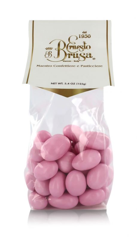 confetti con mandorla tostata ricoperta di cioccolato bianco al gusto fragola, rosa - linea 