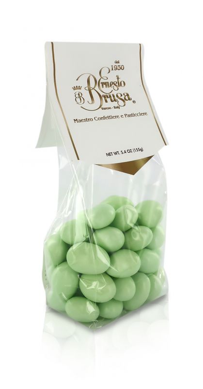 confetti con mandorla tostata ricoperta di cioccolato bianco al gusto pera, verdi - linea 