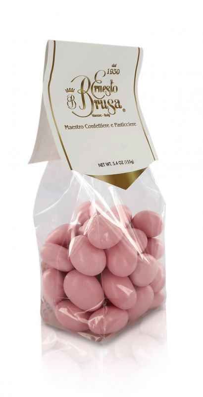 confetti con mandorla tostata ricoperta di cioccolato bianco al gusto pesca, rosa - linea 