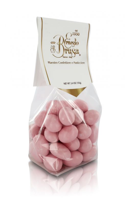 confetti con mandorla tostata ricoperta di cioccolato bianco al gusto pompelmo, rosa - linea 