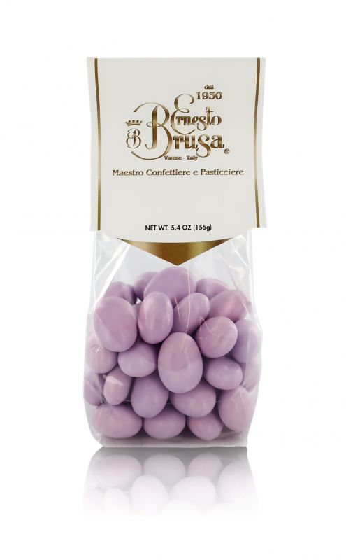 Confetti con mandorla tostata ricoperta di cioccolato bianco al gusto  yogurt ai frutti bosco lilla - linea i fruttosi 155 g Prodotti dei  Monasteri