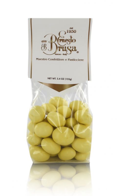 confetti con mandorla tostata ricoperta di cioccolato bianco al gusto zabaione, gialli - linea 