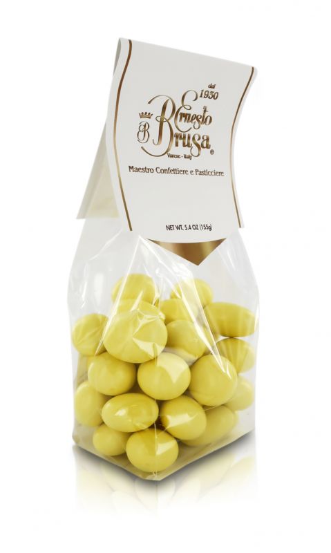 confetti con mandorla tostata ricoperta di cioccolato bianco al gusto zabaione, gialli - linea 