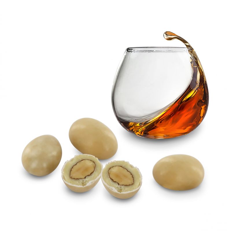 confetti con mandorla tostata ricoperta di cioccolato bianco al gusto rum, beige - linea 