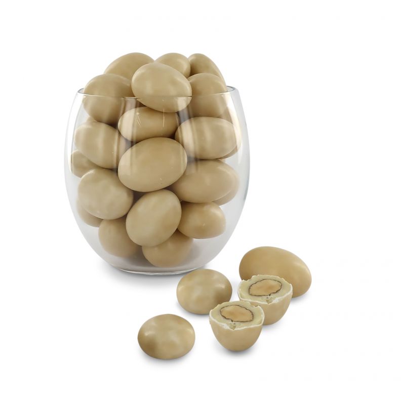 confetti con mandorla tostata ricoperta di cioccolato bianco al gusto rum, beige - linea 
