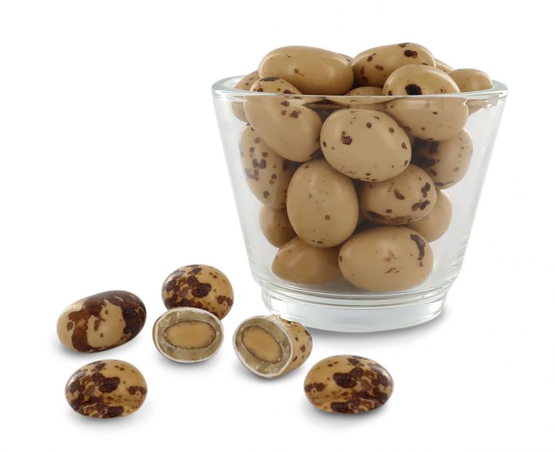 confetti con mandorla tostata ricoperta di cioccolato bianco al gusto caffè, beige/marroni - linea 