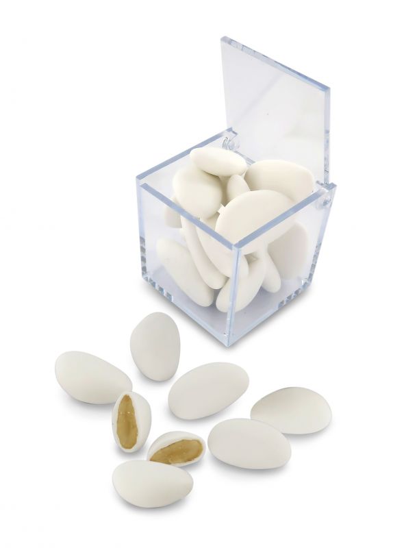 confetti classici con mandorla d'avola di calibro grande, bianchi - linea 
