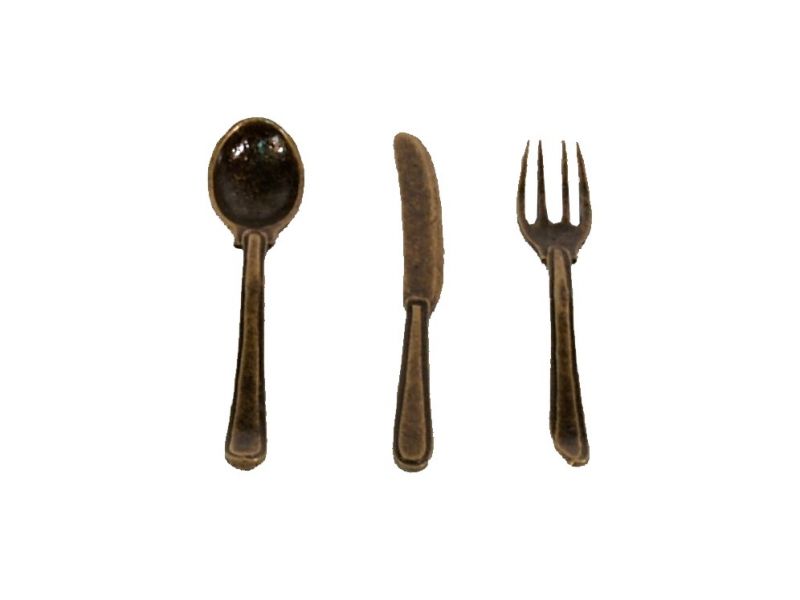 set 3 posate in metallo – bertoni presepe linea natale