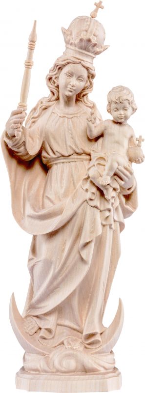 statua della madonna bavarese da 1 metro in legno naturale - demetz deur