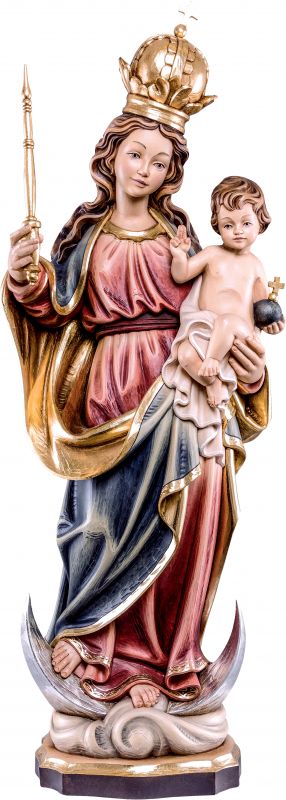 statua della madonna bavarese da 40 cm in legno dipinto con colori a olio - demetz deur