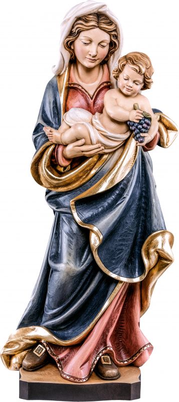 statua della madonna dell'uva da 85 cm in legno dipinto con colori a olio - demetz deur