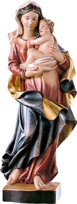 statua della madonna dei nomadi da 20 cm in legno dipinto con colori a olio - demetz deur