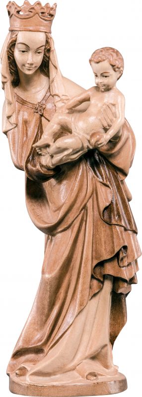 statua della madonna di salisburgo - demetz - deur - statua in legno dipinta a mano. altezza pari a 20 cm.
