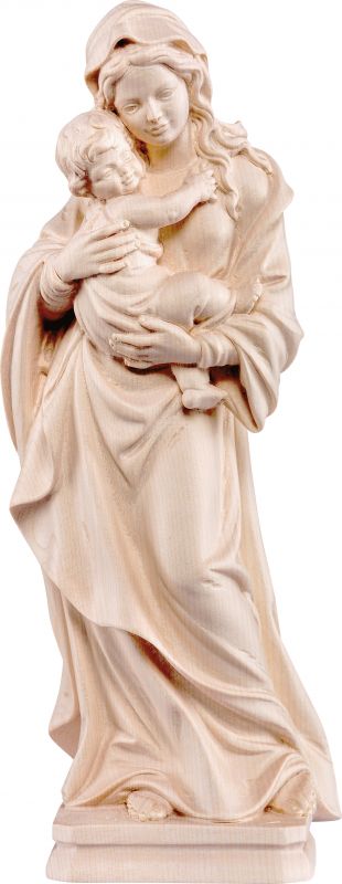 statua della madonna tirolese in legno naturale, linea da 20 cm - demetz deur