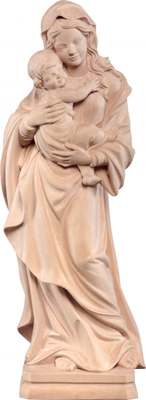 statua della madonna tirolese in legno di tiglio naturale, linea da 40 cm - demetz deur