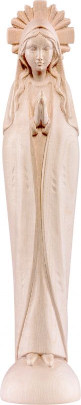 statua della madonna stilizzata, linea da 20 cm, in legno naturale - demetz deur