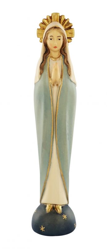 statua della madonna stilizzata, linea da 15 cm, in legno dipinto a mano - demetz deur