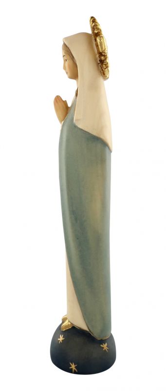 statua della madonna stilizzata, linea da 15 cm, in legno dipinto a mano - demetz deur