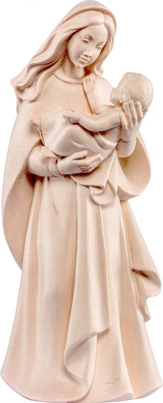 statua della madonna madre della gioventù, linea da 30 cm, in legno naturale - demetz deur