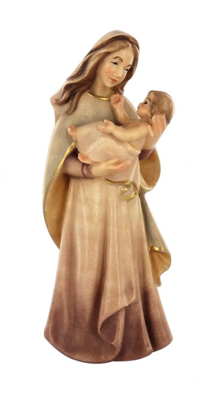statua della madonna madre della gioventù, linea da 10 cm, in legno dipinto a mano - demetz deur
