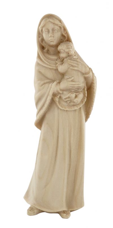statua della madonna ferruzzi, linea da 10 cm, in legno naturale - demetz deur