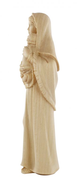 statua della madonna ferruzzi, linea da 10 cm, in legno naturale - demetz deur