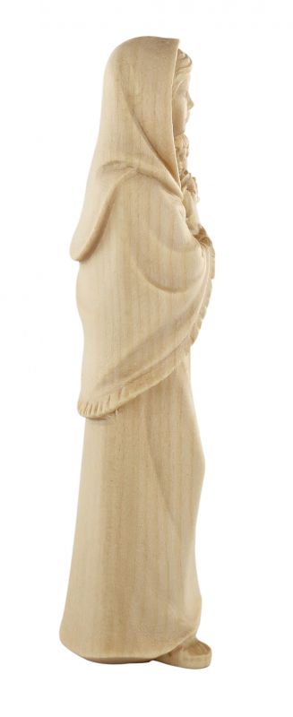 statua della madonna ferruzzi, linea da 10 cm, in legno naturale - demetz deur