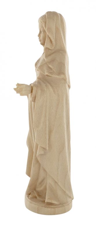 statua della madonna incinta in legno naturale, linea da 10 cm - demetz deur