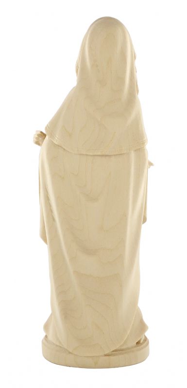 statua della madonna incinta in legno naturale, linea da 20 cm - demetz deur