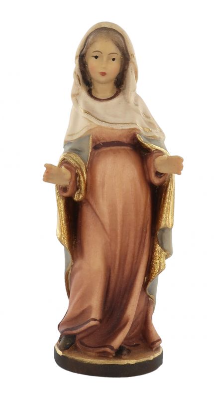 statua della madonna incinta in legno dipinto a mano, linea da 10 cm - demetz deur