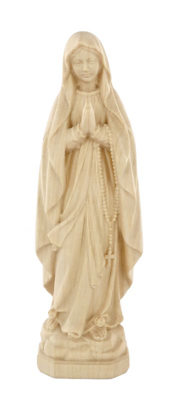 statua della madonna di lourdes in legno naturale, linea da 10 cm - demetz deur