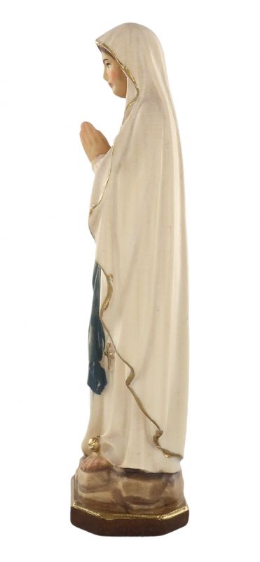 statua della madonna di lourdes in legno dipinto a mano, linea da 10 cm - demetz deur