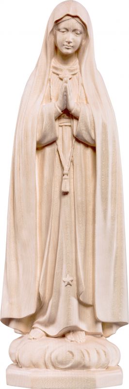 statua della madonna di fátima in legno di tiglio naturale, linea da 60 cm - demetz deur