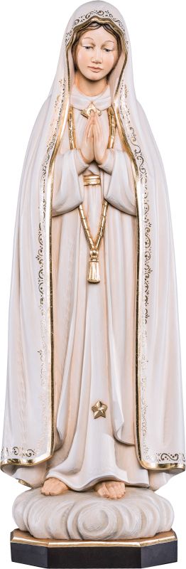 statua della madonna di fátima in legno dipinto a mano, linea da 20 cm - demetz deur