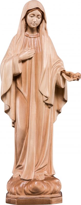 madre della pace - demetz - deur - statua in legno dipinta a mano. altezza pari a 20 cm.