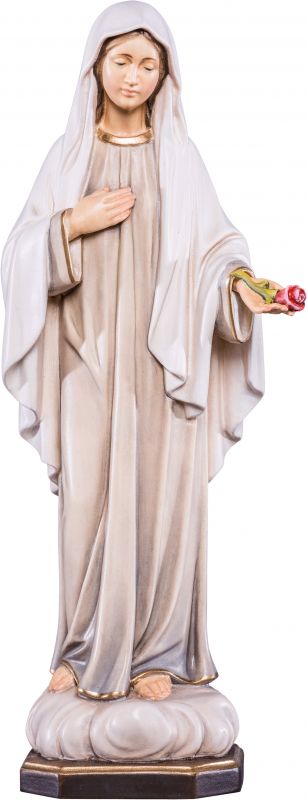 madre della pace - demetz - deur - statua in legno dipinta a mano. altezza pari a 12 cm.