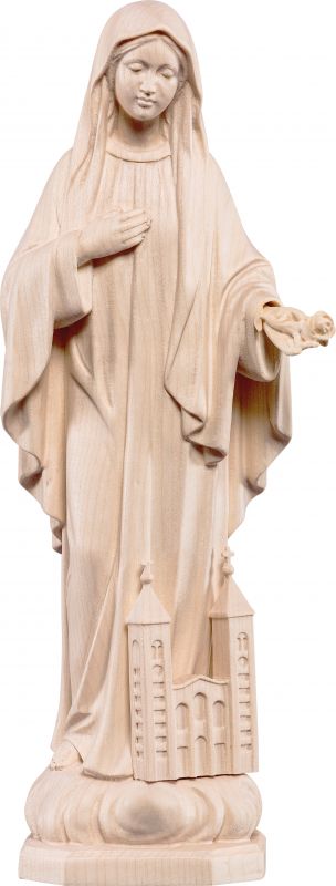 madonna medjugorje - demetz - deur - statua in legno dipinta a mano. altezza pari a 15 cm.