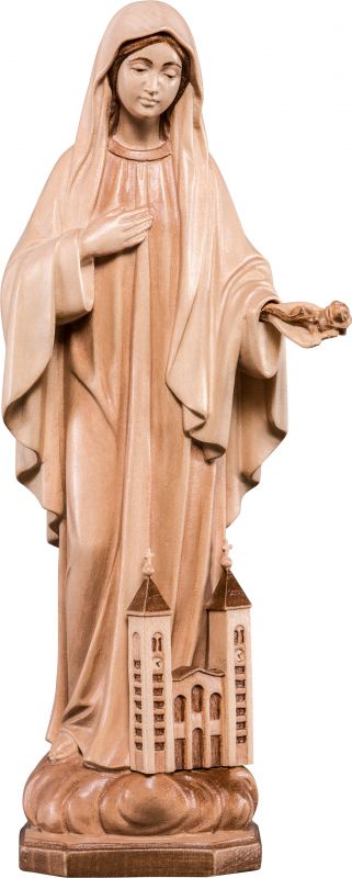 madonna medjugorje - demetz - deur - statua in legno dipinta a mano. altezza pari a 12 cm.