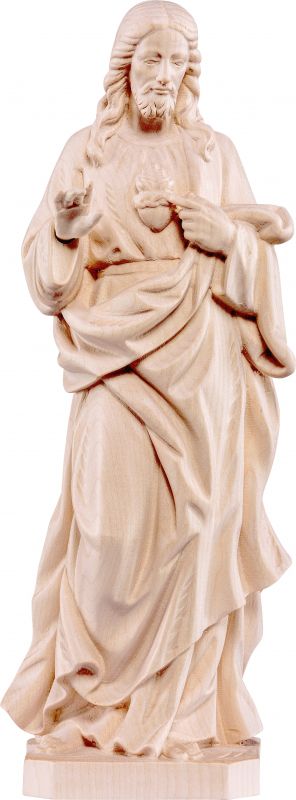 sacro cuore di gesù - demetz - deur - statua in legno dipinta a mano. altezza pari a 25 cm.