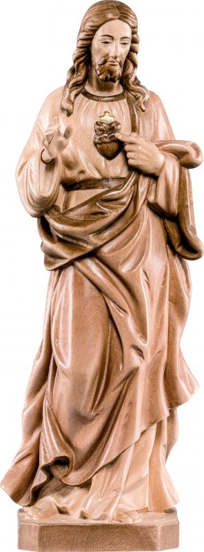 sacro cuore di gesù - demetz - deur - statua in legno dipinta a mano. altezza pari a 17 cm.