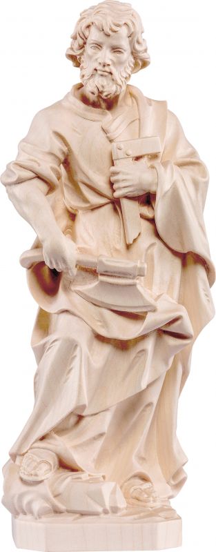 statua di san giuseppe artigiano in legno naturale, linea da 15 cm - demetz deur