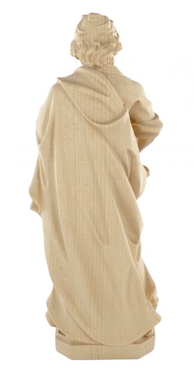 statua di san giuseppe artigiano in legno naturale, linea da 20 cm - demetz deur