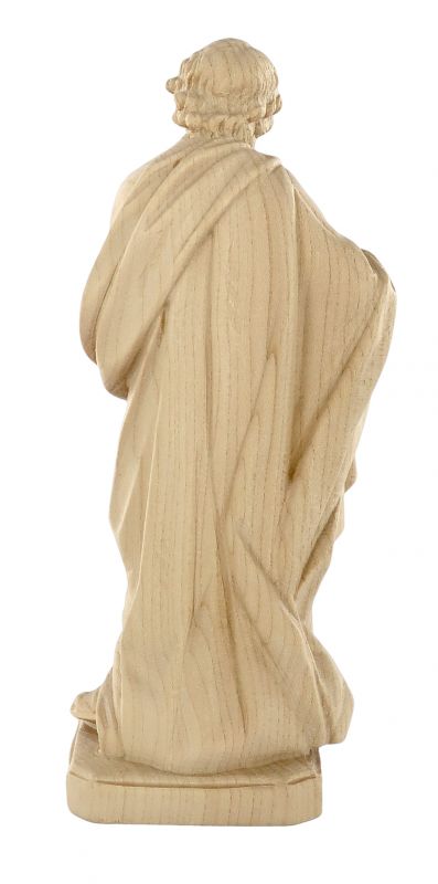 statua di san giuseppe con gesù bambino in legno naturale, linea da 15 cm - demetz deur