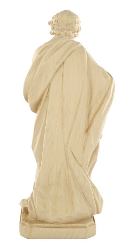 statua di san giuseppe con gesù bambino in legno naturale, linea da 20 cm - demetz deur