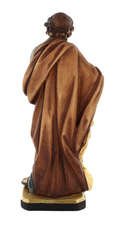 statua di san giuseppe con gesù bambino, in legno dipinto a mano, linea da 15 cm - demetz deur