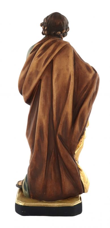 statua di san giuseppe con gesù bambino, in legno dipinto a mano, linea da 20 cm - demetz deur